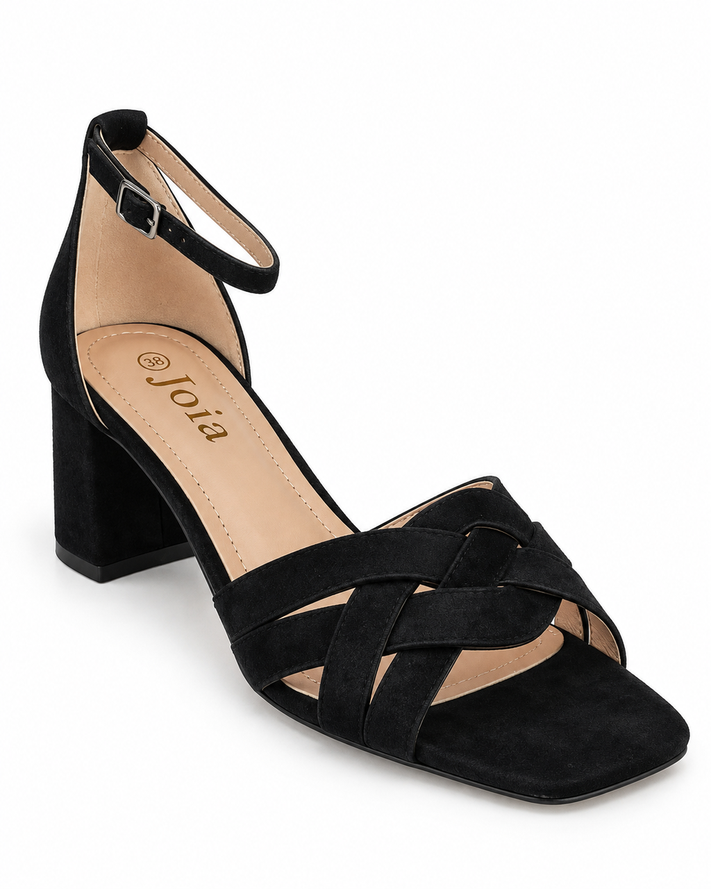 Sandales à bout fermé et talon bloc Noir, vue produit