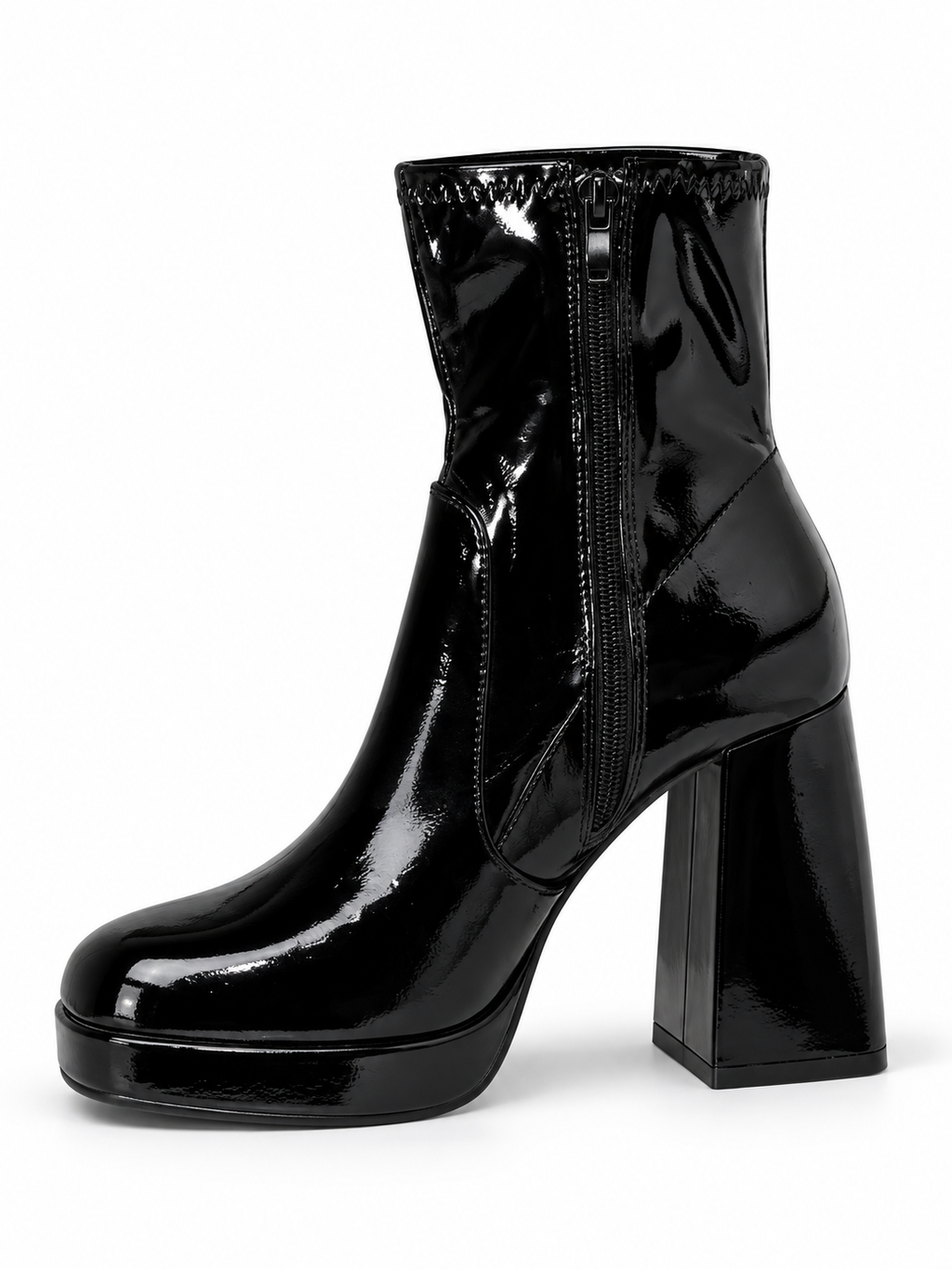 Bottines vernies à plateforme Noir, vue produit