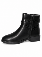 Bottines plates à doubles boucles Noir, vue produit