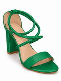 Sandales à talon bloc Vert, vue produit