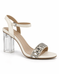 Sandales à talon transparent Blanc, vue produit