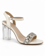 Sandales à talon transparent Blanc, vue produit