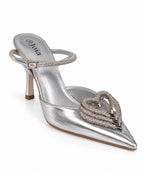 Mules pointues Argenté, vue produit