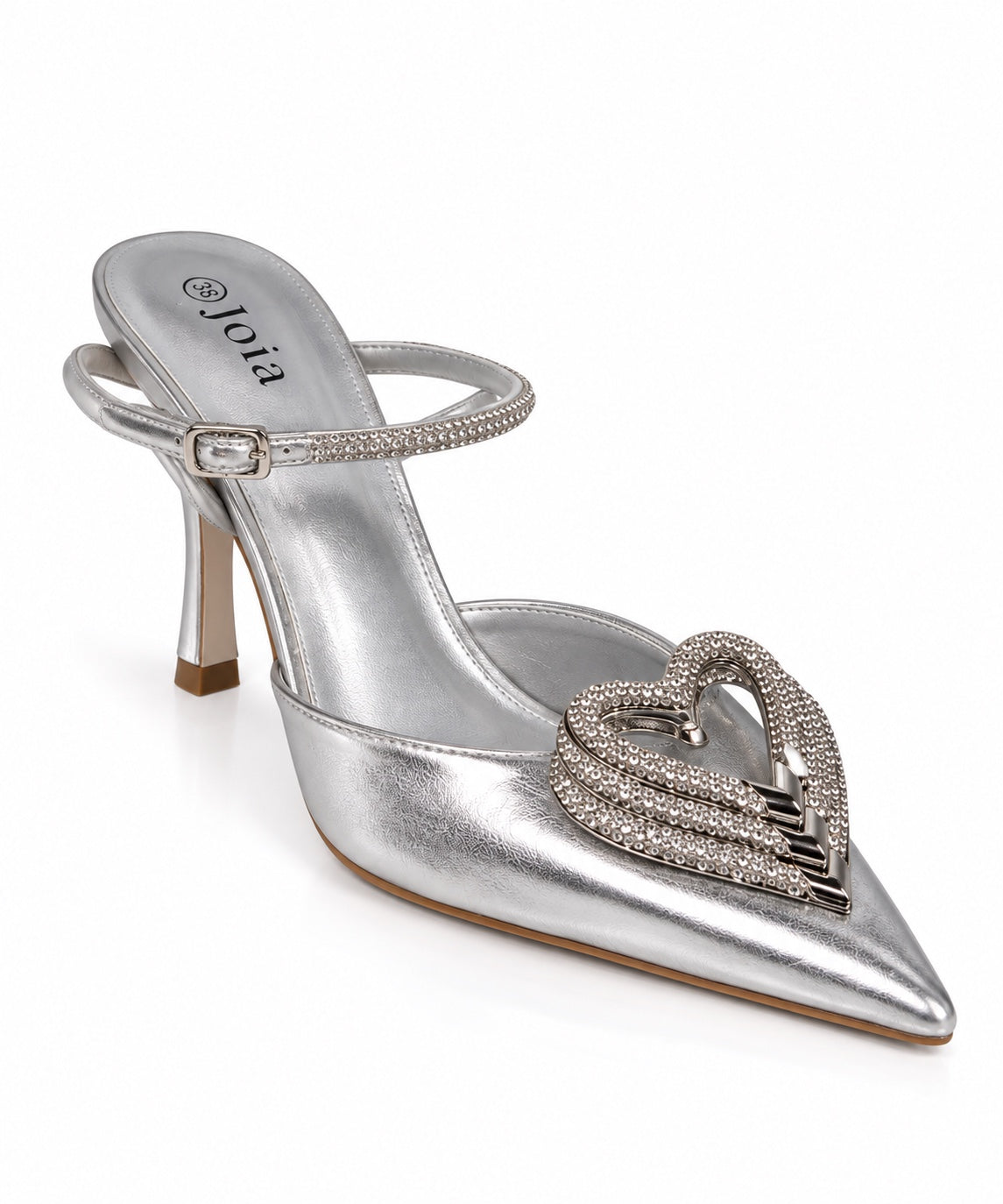 Mules pointues Argenté, vue produit