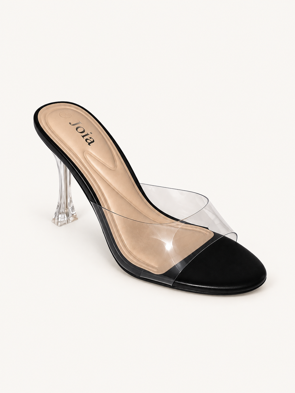 Mules à bride transparente Noir, vue produit