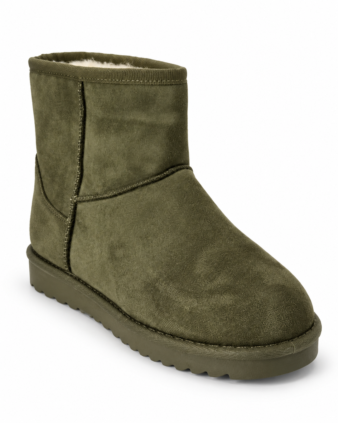 Bottines fourrées Vert armée, vue produit