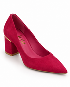 Escarpins à talon bloc et détail doré Fuchsia, vue produit