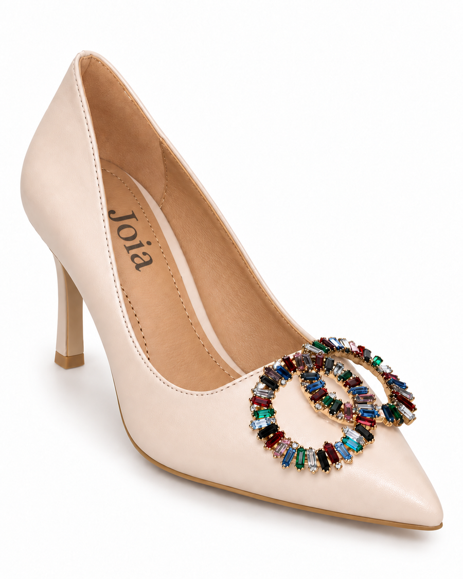 Escarpins à bijou multicolore