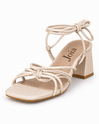 Sandales à lacets et talon bloc Beige, vue produit
